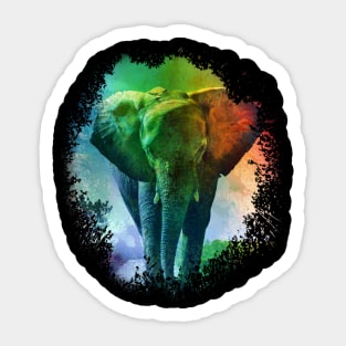 Colorful Elephant Art Sticker